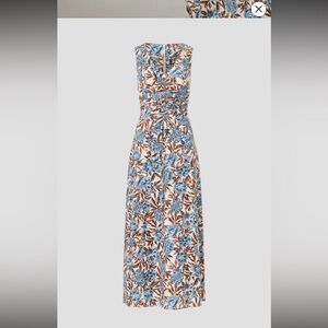 Sleeveless V-Neck Midi Tessa Dress in Floral